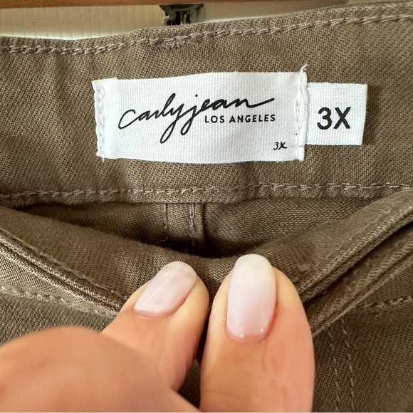 Carly Jean Los Angeles Classic High-Rise Wide Leg Pants 3X‎ - Khaki Green - NWT - Picture 7 of 13